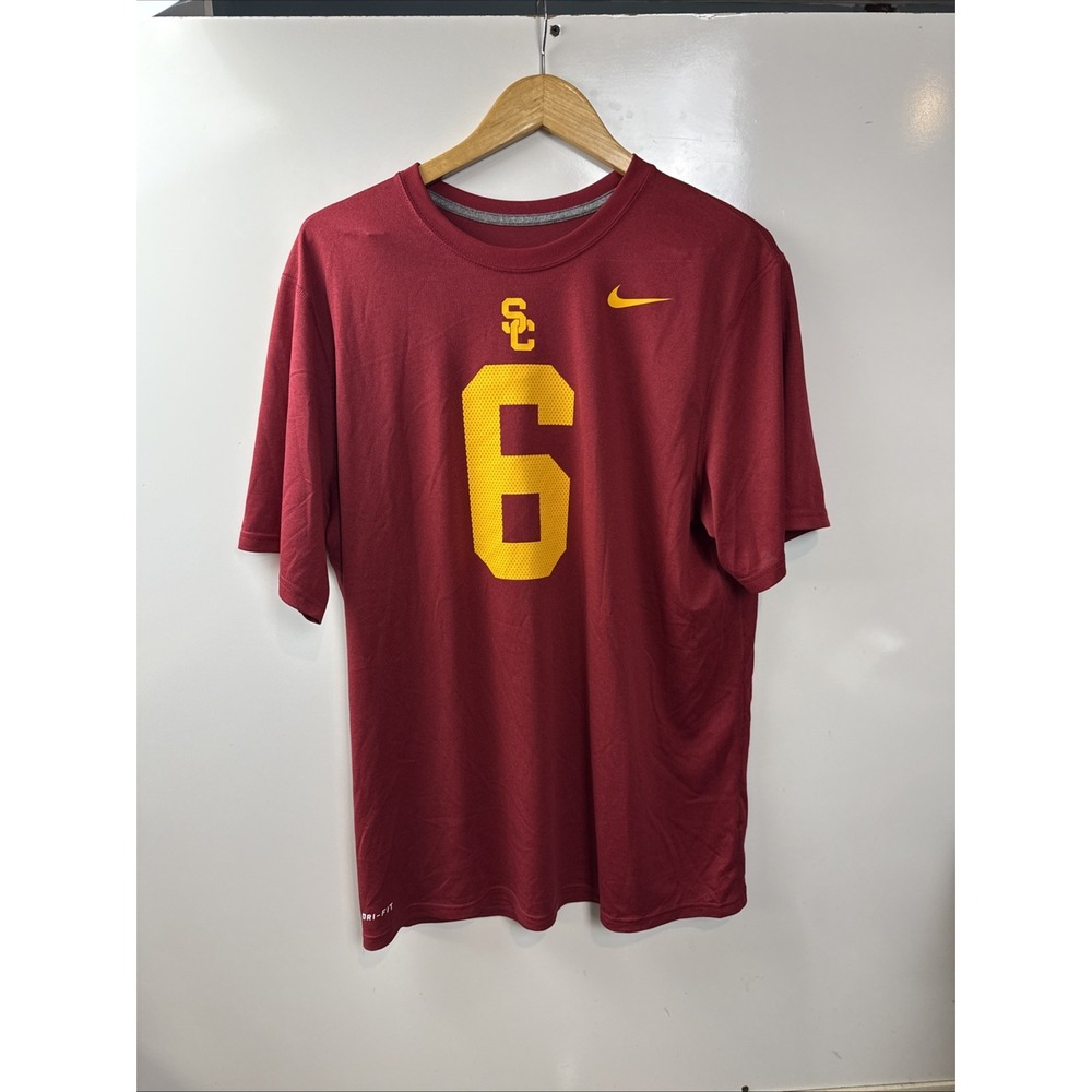 Nike USC Trojans James Jr. #6 Red Yellow NCAA Men's Fan T-Shirt Large
